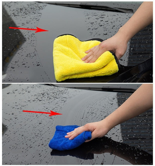 Microfiber Cleaning Towel Thicken Soft Drying Cloth Car Body  Washing Towels Double Layer Clean Rags