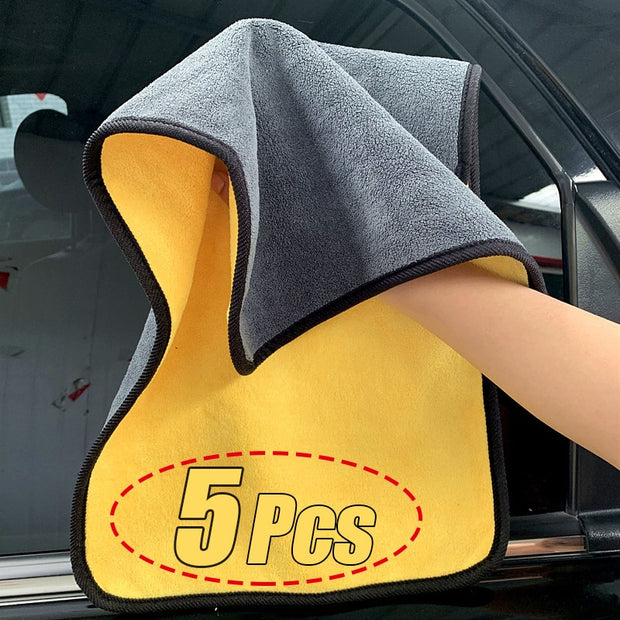 Microfiber Cleaning Towel Thicken Soft Drying Cloth Car Body  Washing Towels Double Layer Clean Rags